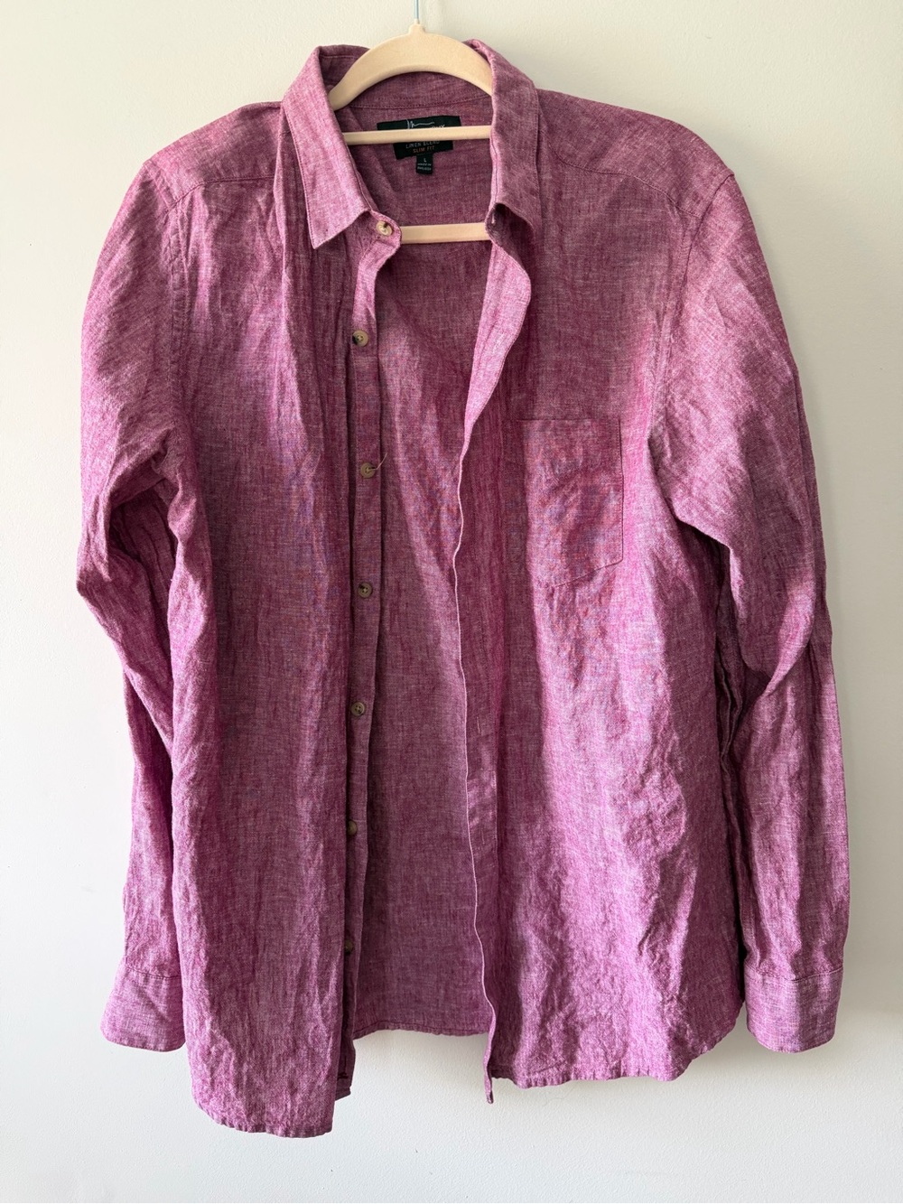 Marc Anthony Lightweight Linen Shirt Jacket in Raspberry